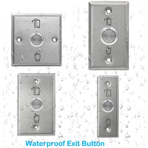Stainless Steel Waterproof Exit Button NO/NC/COM Door System Push For Button Exit Control Access Release Backlight Switch Button