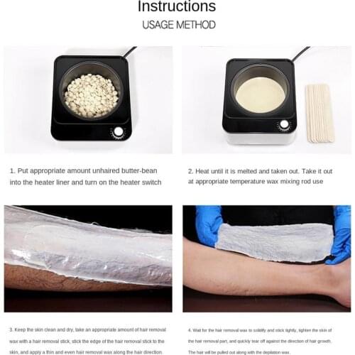 Body Hair Removal Wax Hot Warmer Depilatory Kit Pot for Hard Wax Beans