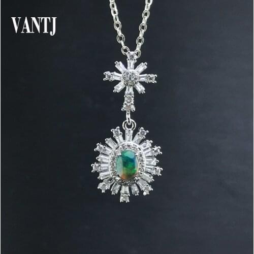 Genuine Natural Black Opal Pendant Sterling 925 Silver Gemstone Necklace Fine Jewelry For Woman Lady Party Wedding Gift