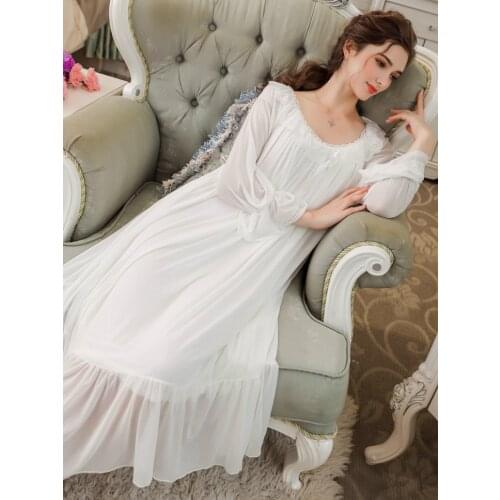 Womens Dress Princess Sleepshirts Vintage Palace Style Lace Nightgowns Victorian Nightdress Sleepwear Nighties For Women