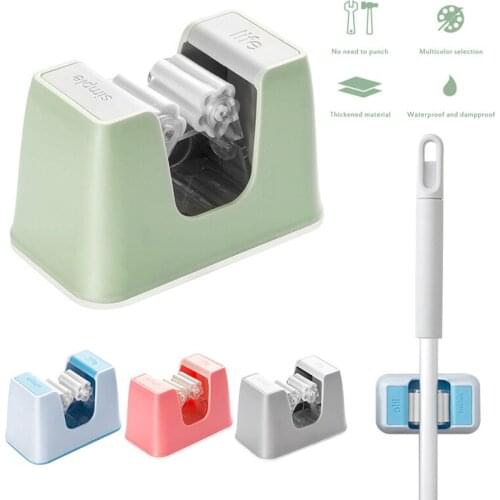 Mop Hook Racks Kitchen Bathroom Organizer 1Pc Mop Broom Holder Wall Mounted Mop Holder Household Adhesive Storage Broom Hanger