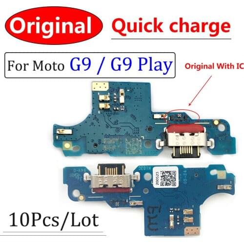 10Pcs/Lot，100% New Original USB Charger Charging Port Dock For Motorola Moto G9 / G9 Play Connector Microphone Board Flex Cable