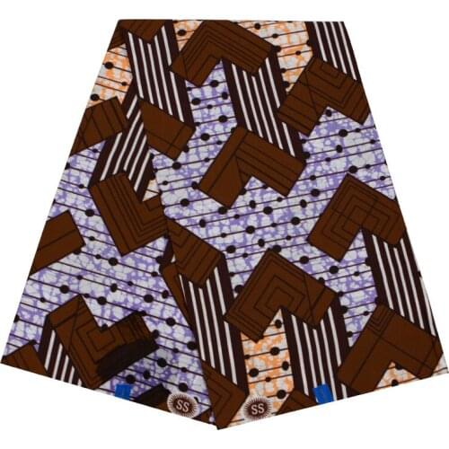 2019 High Quality African Ankara Veritable Real Wax Fashion Pattern Print Pure Cotton Sewing Material Fabric 6 Yards\Lot