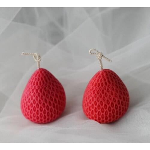3D Strawberry Candle Soap Silicone Mold DIY Candle Aromatherapy Decorating Tools Cake Baking Mould Kitchen Accessories
