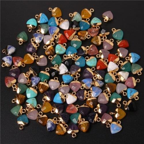 5pcs Stone Cute Charms Heart 10x13mm Handmade Quartz Opal Craft Faceted Pendant Making fit DIY For Bracelet Necklace Wholesale