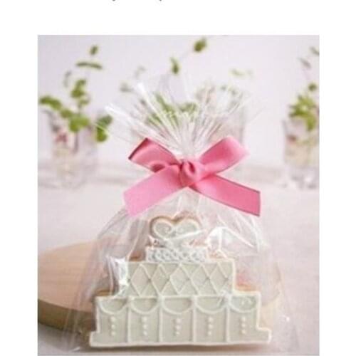 100PCS Christmas Gingerbread Cookies Transparent Packaging Bag Diy Candy Gift Bags Wedding Birthday Kid Gifts Biscuit Bags