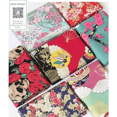50cm*140cm/Piece,Cotton Satin Bronze Japanese Style and Wind Fabric,DIY Material,Clothing Decoration Doll Fabric,Cotton Fabric