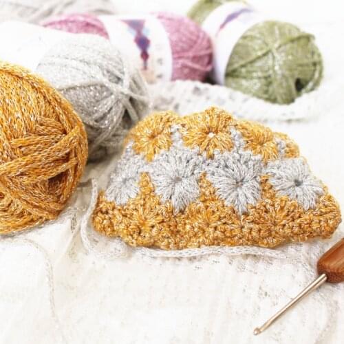 6pcs 50g/ball Shining Gold And Silver Thread Fancy Crochet Bag Hand Woven Wool Hat Doll Material Yarn