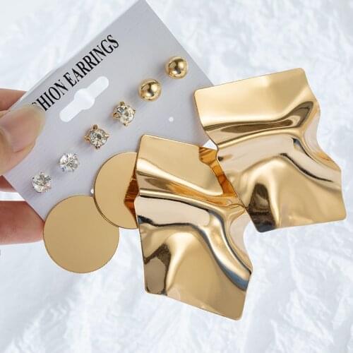 ZWC Tassel Acrylic Earrings For Women Bohemian Earrings Set Big Geometric Drop Earring 2020 Pearl Earrings Set Fashion Jewelry