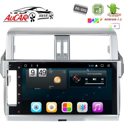 Android 7.1 10.1" Car DVD Player GPS Navigation system for Toyota Prado 2014 - 2016 Octa core Bluetooth GPS radio WIFI 4G Stereo