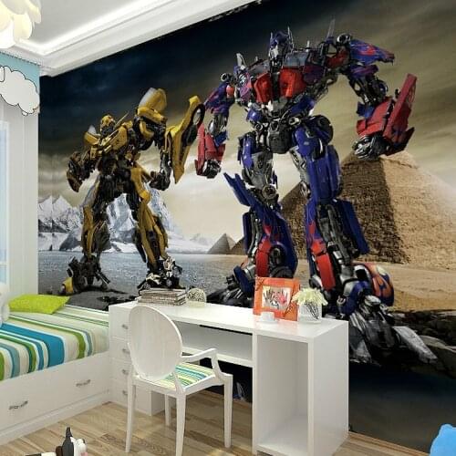 Large mural wallpaper 3d boy child modern minimalist bedroom wallpaper car Robot Custom Size