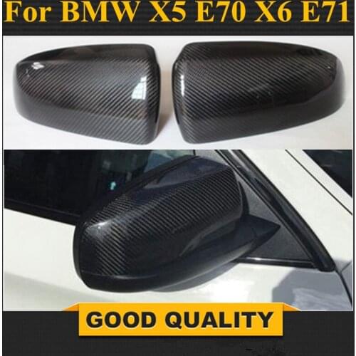 For BMW X5 mirror X5 E70 X6 E71 Carbon Fiber Mirror Cover 2007 - 2013 E71 X6 Carbon Mirror rear side Caps