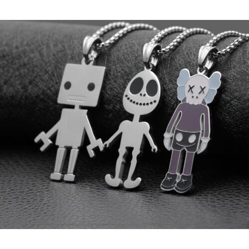 Fashion necklace male hiphop wild street robot tide brand simple pendant