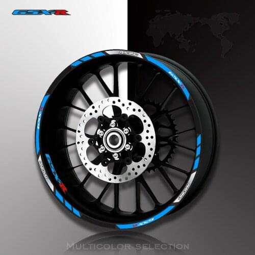 Motorcycle front and rear wheels Edge Outer Rim Sticker Reflective Stripe Wheel Decals For suzuki GSX-R