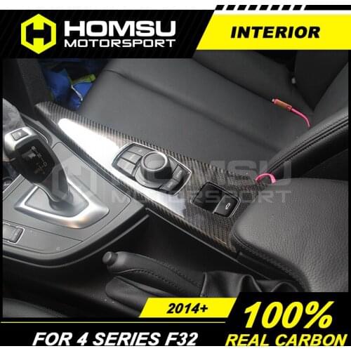 Real Carbon Fiber Interior Trim Dashboard Kit For BM-W 4 Seriers M4 F32 F82 2014+ repalcement center console cover fit for LHD