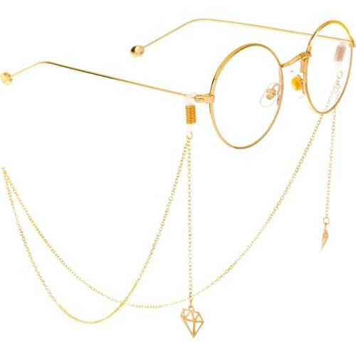 Non-slip popular metal glasses rope Gold shape pendant handmade glasses chain