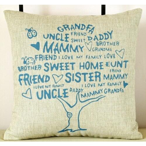 New Modern Warmest Sweet Family Tree Fashion Art Decorative Cotton Pillow Case Art Cushion Cover Throw Sham 42cm x 42cm