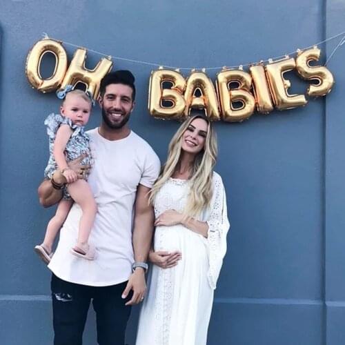 OH BABIES 16inch number balloons OH BABY Gender Reveal Letter Foil Balloons Baby Shower Favors Birthday Party Supply Decorations