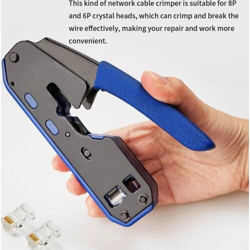 Network Cable Crimper 6P+8P Cable Stripping Plier Portable Wire Crimping Stripper Cable Cutter Accessory