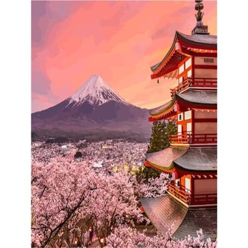 Landscape Scenery DIY 11CT Embroidery Cross Stitch Kits Craft Needlework Set Cotton Thread Printed Canvas Home Sale