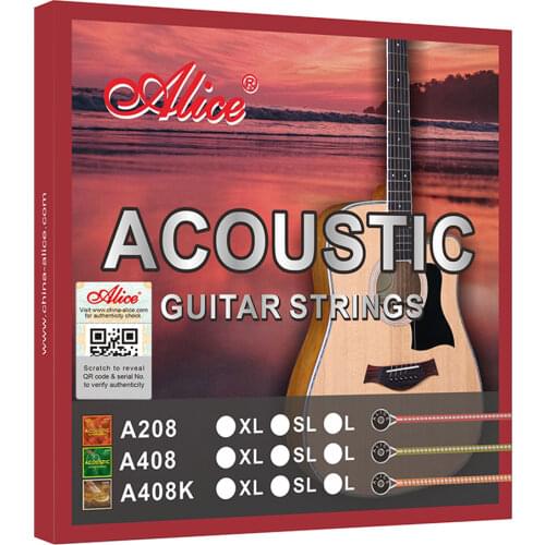 Alice A408 Full set Acoustic Guitar Guitarra Strings Light Super Light Guitar Accessory Coated Copper Alloy Wound 6 Strings
