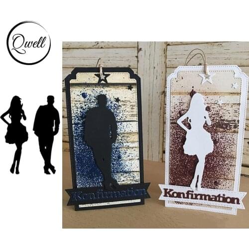 QWELL Man and Woman Metal Cutting Dies for Scrapbooking and Card Making Paper Embossing Craft New 2019 die cuts