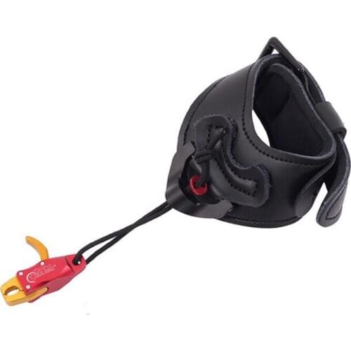 Archery Wrist Release Bow Release Cowhide Metal Adjustable Leather Wrist Strap Release Aid For Archery Shooting Accessory