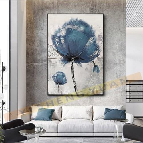 Hand Painted Abstract Flowers Landscape Oil Painting On Canvas Wall Art Pictures For Living Room Home Decor No Frame