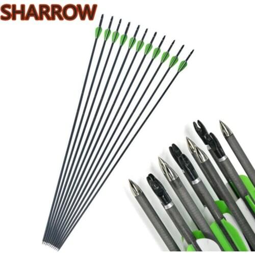 6/12Pcs 31" Archery Pure Carbon Arrows Spine 600 Carbon Arrow ID 4.2mm OD 5.7mm Arrows For Bow Hunting Shooting Accessories