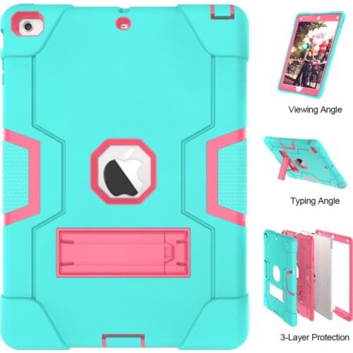 Heavy Duty Armour Shockproof Hard PC Soft Silicone Skin Back Cover Case For IPad 5 9.7" Ipad air Tablet Funda Capa #S