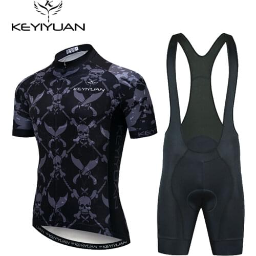 2021 Summer Cycling Jersey Bib Set Mens Breathable Short Sleeve Bike Suit MTB Cycling Clothing Kit Maillot Ciclismo Hombre