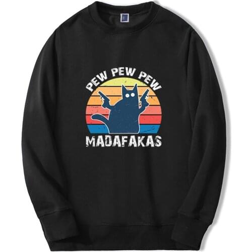 Funny pew pew madafaks cat Male Clothing Hoody 2020 Keep Warm Winter Spring Sweatshirts Mens Casual Streetwear Harajuku Hoodies