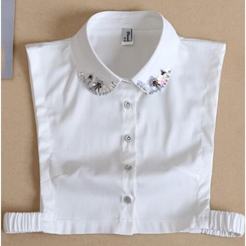 Vintage lady Women False Collar Tie pearl detachable collar Beaded Beaded shirt new wild spring autumn decorate fake collar
