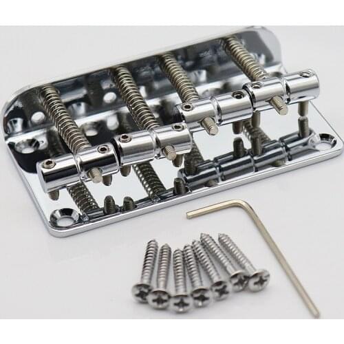 1 Set Top Load Vintage 4 String Bass Bridge Saddle Precision Jazz for FD P - Jazz Bass Chrome