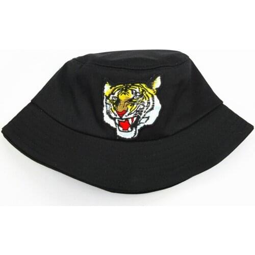 2021 Tiger Embroidery Cotton Bucket Hat Fisherman Hat Outdoor Travel Hat Sun Cap Hats for Men and Women 72