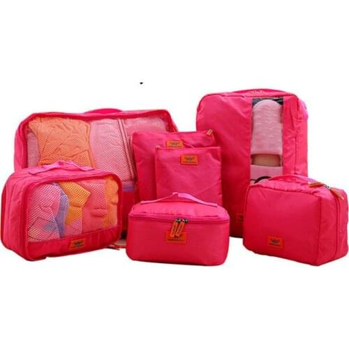 3SETS / LOT Men Women Travel Bag Male Female Waterproof Packing Cubes Travel Luggage Organizer Cube Set