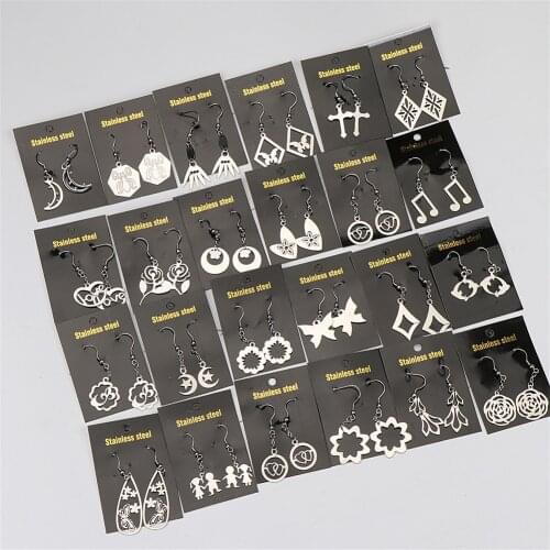 5pairs/Lot Womens Fashion Stainless Steel Hook Drop Dangle Jewelry Earrings Mix Style