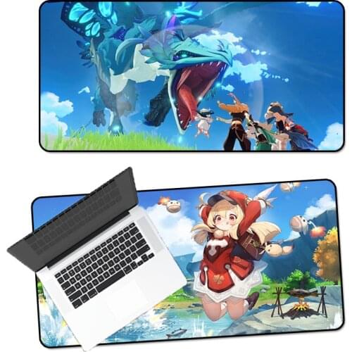 60x30cm Games Genshin Impact Mouse Pad Locking Edge Durable Desk Accessories Desk Mat Use for CSGO Dota LOL Gaming Keyboard Pad