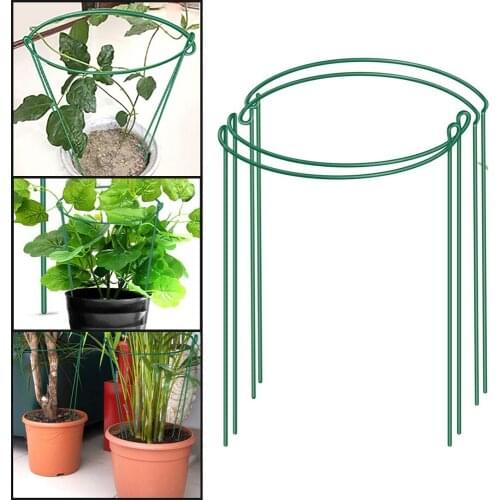 8pcs Plant Support Stake Flowers Vine Garden Stakes Plant Ring Border Support Green Plant Cage Supports Lily Peony Orchid