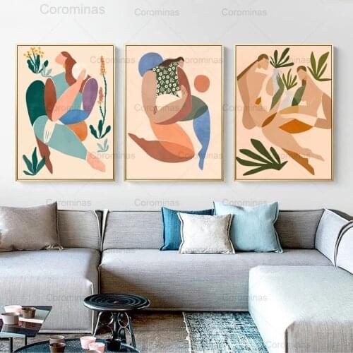 Abstract Modern Girl Body Wall Art Canvas Painting Nordic Modular Posters and Prints Hd Pictures for Living Room Home Decoration