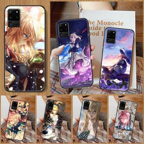 Anime Violet Evergarden Phone case For Samsung Galaxy Note 4 8 9 10 20 S8 S9 S10 S10E S20 Plus UITRA Ultra black pretty