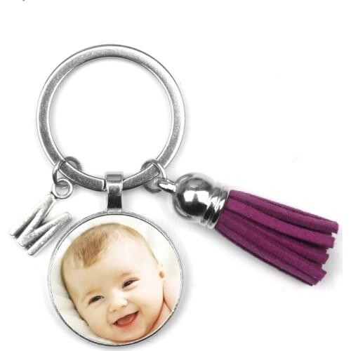 Personalizeds Photo Key Chain Ring Custom Photo of Your Baby Child Mom Dad Grandparent Loved One Gift for Family Member Gift