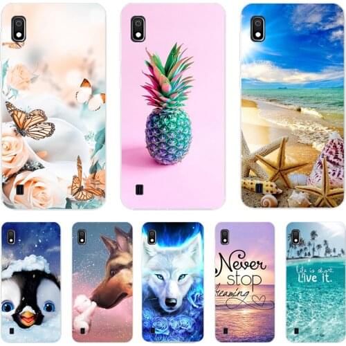 Cases For Samsung A10 Soft touch Silicone phone Back Cover For Samsung Galaxy A10 GalaxyA10 A 10 SM-A105F A105 A105F cartoon cat