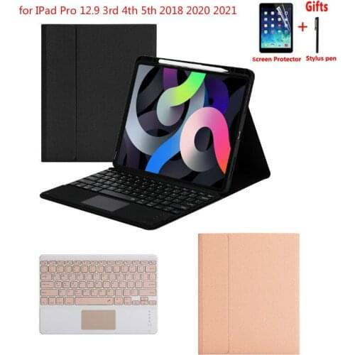 Wireless Bluetooth Touchpad Keyboard Shell for IPad Pro 12.9 3rd 4th 5th 2018 2020 2021 Case Funda Magnetic Coque Cover+Pen Slot