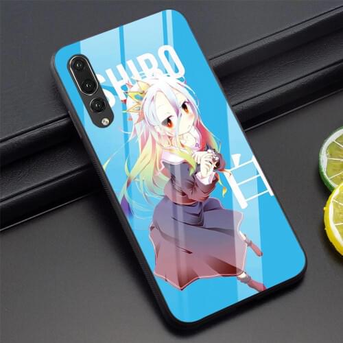 No game No life Anime Tempered Glass Phone Case for Huawei P20 Lite Cover P10 P30 Pro P Smart Mate 20 Honor 7A 3GB 9 10 Y6 Y9