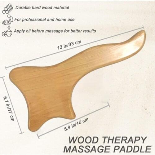 Wooden Lymphatic Drainage Massage Paddle Manual Anti-Cellulite Gua Sha Tool Muscle Pain Relief Soft Tissue Therapy Device for
