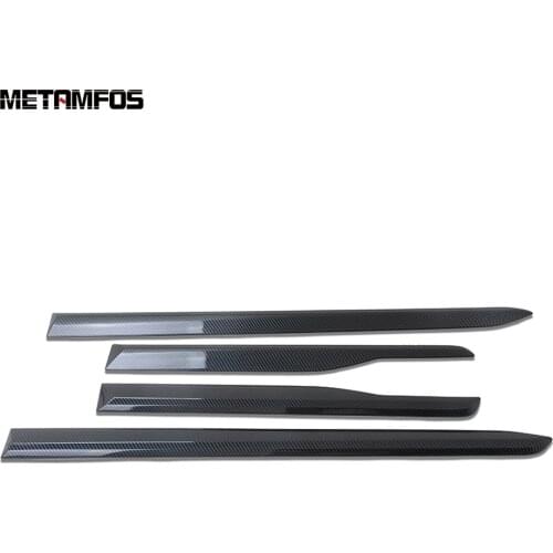 For Hyundai Santa Fe 2019 2020 Carbon Fiber Door Side Skirts Strip Body Molding Trim Sticker Exterior Accessories Car Styling