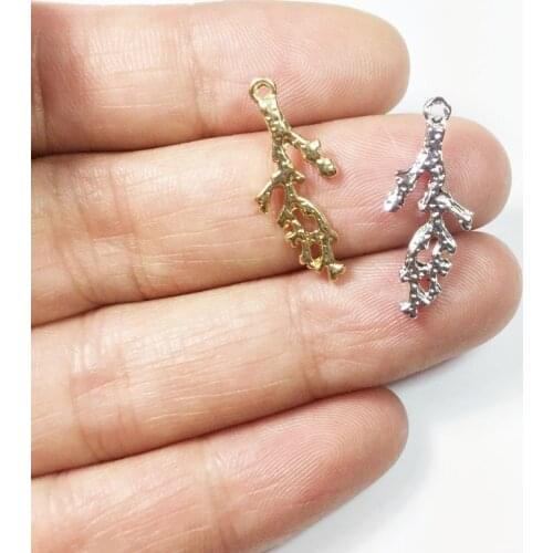 Eruifa 20pcs 20*10mm Mini Coral Sea Charms Zinc Alloy necklace,earring bracelet jewelry DIY handmade 2 colors