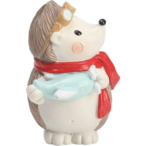 New Arrival Hedgehog Figurines Cute Resin Crafts Ornament Cartoon Hedgehog Miniatures Home Decoration Accessories Gifts Kids Toy