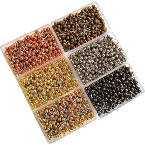 PPYY-1200 Pcs Map Tacks Push Pins, with Round Plastic Head and Steel Point Thumb Tacks Pin Office School with Plastic Box